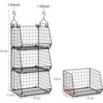 thumbnail image 5 of Huxidaja 3-Tier Hanging Closet Organizer, Stackable Heavy-Duty Metal Wire Baskets with Hooks, Black, 5 of 10