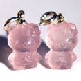 thumbnail image 4 of Precio al por mayor, colgante tallado de Hello Kitty de cristal de piedra curativa de cuarzo rosa Natural con cadena, 4 of 4