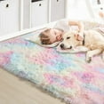 thumbnail image 2 of Hairy Rainbow Rugs For Children Bedroom Soft Furry Carpets Living Room Kids Baby Room Nursery Playroom Cute Room Decor Area Rug, 2 of 3