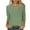 Army Green, variant on LYEAA Women 3/4 Sleeve Round Neck T-Shirt Soft Cotton Casual Solid Color Top Breathable Loungewear Stretchy Basic Tee for Home Yoga Wine L