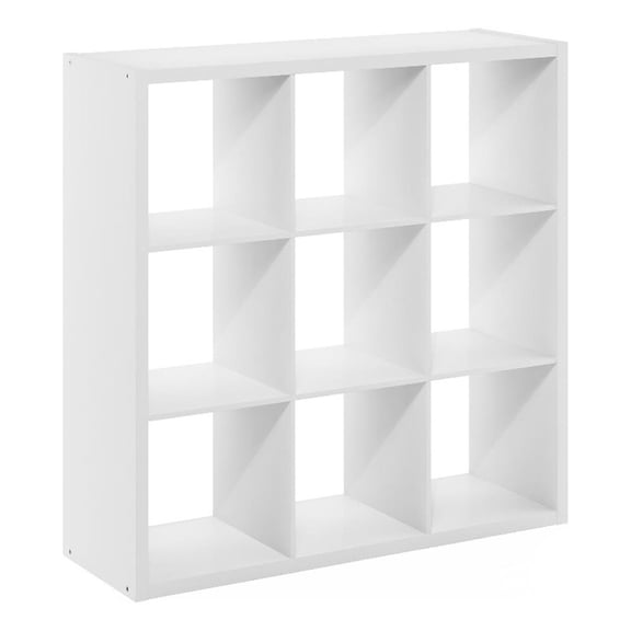 Pemberly Row Open Back Decorative Cube Storage Organizer in 9-Cube in White