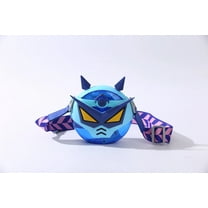 Cocosmile Robot Round Kids Water Bottle with Removable Sleeve - Easy Open Button, Carrying Lanyard - Tritan Plastic Water Bottle Ideal for School Boys Girls, BPA Free Kids Cup (With Straw)