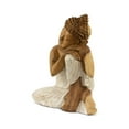 thumbnail image 4 of Wood Sleeping Buddha Statue – Hand Carved Whitewashed Sculpture, Peaceful Zen Décor - 16" tall x 12" wide x 7" deep, 4 of 8