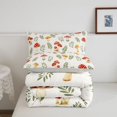thumbnail image 5 of Homewish Watercolor Plant Mushrooms Twin Comforter Sets,Botanical Fungi Bedding Set,White Red,Light Gray Reversible,2pcs,1 Comforter and 1 Pillowcase, 5 of 7