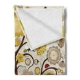 thumbnail image 2 of Garden Art Soft Flannel Fleece Throw Blanket, Layout of Botanical Elements on a Tree, Cozy Plush for Indoor and Outdoor Use, 60" x 80", Chocolate Dark Yellow, by Ambesonne, 2 of 5
