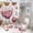 Conversation Heart Candy, variant on Shower Curtain sets and Bath Mat Set, Christmas Candy Canes Pattern Printed on Bathroom Decor Sets with Shower Curtains and Rugs, Great for Master Bath Beach House Modern Home, 72 x 72 inches
