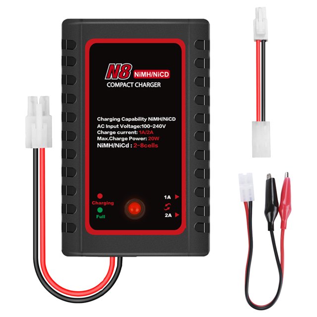 Cargador de batería compacto HTRC N8 2A 20W 110-240V AC RC para batería 2-8S NiMH/NICD Ndcxsfigh libre de BPA