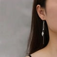 thumbnail image 6 of HANXIULIN Tassel Earrings Long Dangle Earrings Long Leaf Tassel Earrings Silver Leaf Hook Earrings Jewelry Girls for Women Girls, 6 of 9