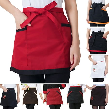 

Cooking Apron Soft with Tether Household Short Waist Apron for Kitchen