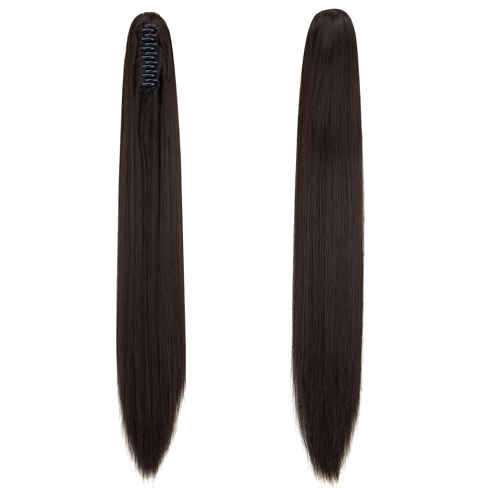 Youloveit Black Ponytail Extension Long Straight Clip Claw Ponytails 21