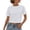 White, variant on BODOAO Women's Crop Tee Shirts Crewneck Short Sleeve T-Shirts Pack Summer Casual Solid Slim Fit Active Workout Basic Plain Crop Tops Everyday Streetwear Apparel Beige L