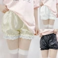 thumbnail image 4 of Yokua Women Girls Silky Satin Lolita Bloomers Ruffles Lace Trim Maid Loose Pumpkin Pants Solid Color Gothic Security Shorts, 4 of 17