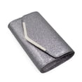 thumbnail image 2 of Large Metallic Glitter Envelope Flap Clutch Evening Bag - Diff Colors Avail, 2 of 5