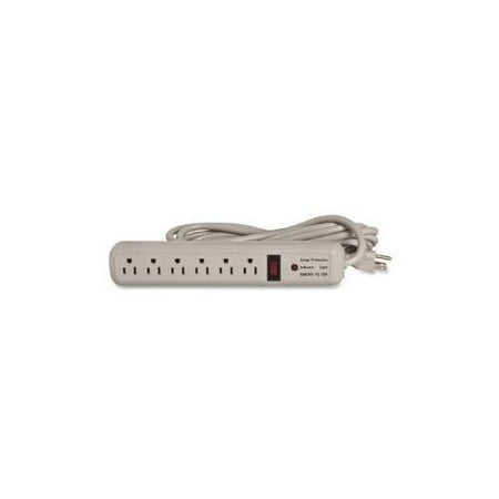 COMPUCESSORY Strip Surge Protectors,1080 Joules,6 Outlets,15',Putty