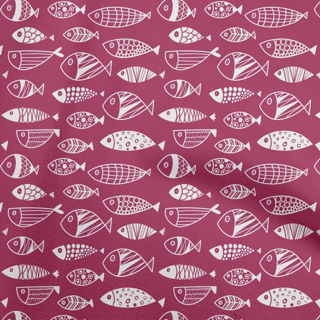 oneOone Velvet Magenta Fabric Asian Block Sewing Material Print Fabric By The Yard 58 Inch Wide