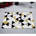 thumbnail image 2 of PKQWTM Triangles Gold Black White Triangle Kitchen Dining Table Mats Placemats Size 12x18 Inches, Set of 2 Pieces, 2 of 2