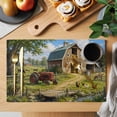 thumbnail image 2 of Farmhouse Barn Placemats Set of 4, Farm Countryside Landscape Washable Wipeable Table Mats for Dining Tables, Indoor Outdoor Kitchen Place Mats for Holiday Party Table Decor, 2 of 9