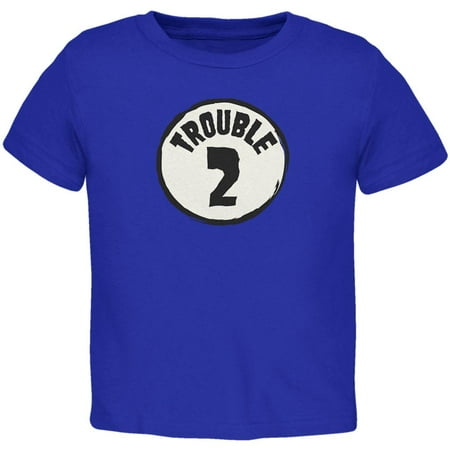 

Trouble Two Toddler T Shirt Royal 2T