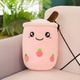 thumbnail image 3 of Trayknick Milk Tea Cup Pillow - Soft Cartoon Bubble Tea Cup Shape with Smiling Face, Elastic Couch, Car Seat Decor, Bed Companion Pillow Doll, 3 of 8