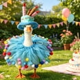 thumbnail image 7 of Eolstice 23 Inch White Goose Birthday Decoration Set, Plush Goose Party Figurine, Table Centerpiece for 1st Birthday, Baby Shower, Kids Party Supplies,Blue, 7 of 7