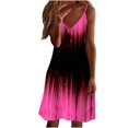 thumbnail image 2 of SMihono Robe d'Été pour Femmes Grande Taille Mode Robes pour Femmes Été Imprimé Décontracté Col en V Sans Manches Vacances Robe Courte, 2 of 4