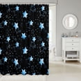 thumbnail image 2 of Manfei Twinkling Stars Print Shower Curtain 72Wx72L,Boys Friendly Style Bathroom Curtain,Blue Black, 2 of 5