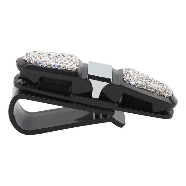 Clip Para Gafas De Sol, Almacenamiento Estable, Diamantes De Imitación De Cristal Humanizado, Organizador De Tarjetas Para Gafas De Sol De Coche, Universal Para Auto Camión SUV