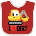 thumbnail image 3 of Inktastic Construction Truck I Love Dirt Boys or Girls Baby Bib, 3 of 4