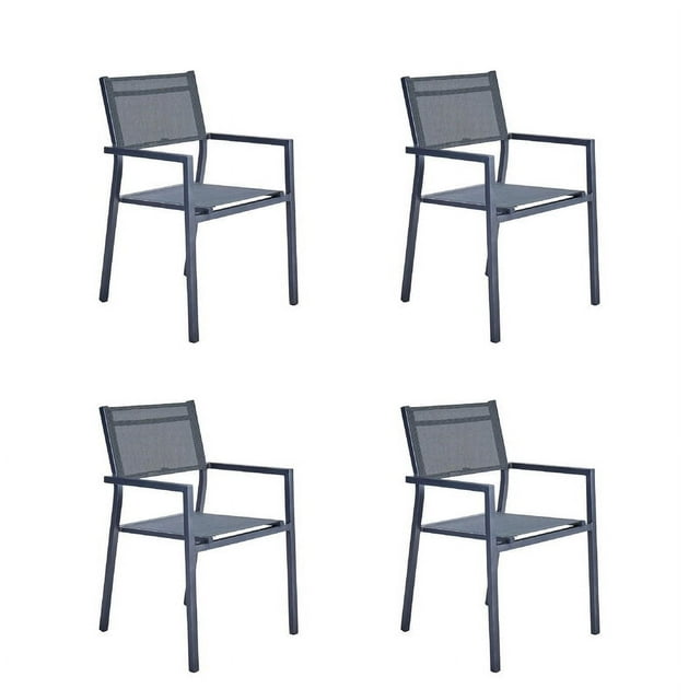 Set de 4 Sillas de Comedor de Aluminio Durable para Jardín o Terraza NATERIAL ORION ALPHA II