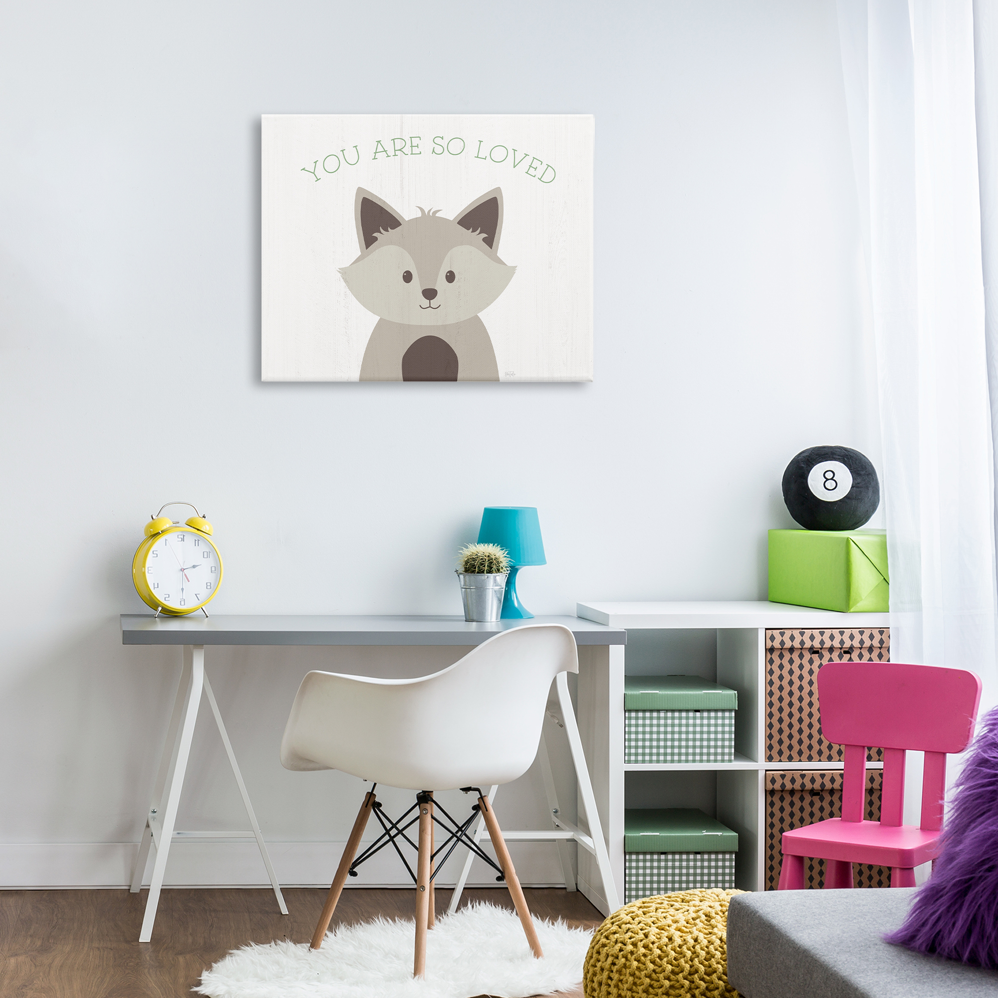 Stupell Industries So Loved Smiling Fox Animals Painting Wrapped Canvas Art Print Wall Art, 30 x 24