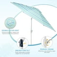 thumbnail image 3 of Aoodor 9FT Outdoor Patio Umbrella with 8 Steel Ribs and Push Button Tilt Crank, Green and Blue, 3 of 8