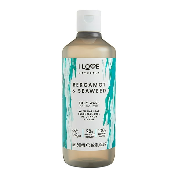 I Love Cosmetics Gel de Baño Naturals, Bergamota y Algas Marinas, 500 ml