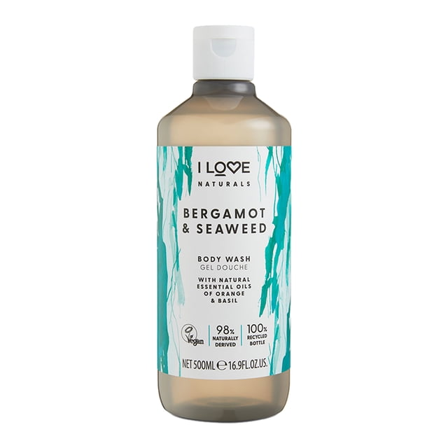 I Love Cosmetics Gel de Baño Naturals, Bergamota y Algas Marinas, 500 ml