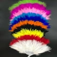 thumbnail image 5 of 10Colors Wedding Party Accessories Crafts Gifts Feather Fans Handmade Dance Fan White Hand Fan Ladies Folding Fan WHITE, 5 of 8