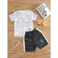 thumbnail image 3 of Aislor Kids Boys Shorts Set Football Jerseys Athletic Sports Suit Quickly Dry T-shirt Shorts Set Size 18M-14 White 3-4, 3 of 7