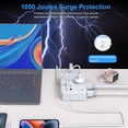 thumbnail image 5 of Protector contra sobretensiones de enchufe plano, cable de extensión ultrafino de 5 pies con 4 cargadores de pared USB (2 puertos USB C), 6 tomas de corriente ampliamente espaciadas, tira de alimentac, 5 of 5