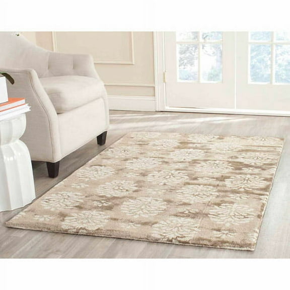 SAFAVIEH Soho Alicia Floral Wool Area Rug, Beige/Ivory, 3'6" x 5'6"