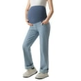 thumbnail image 4 of Maternity Pants Long Elastic Jeans for Pregnancy Comfortable Jeans Spring Summer Light Blue M, 4 of 6