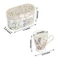 thumbnail image 3 of Efavormart 2 Pack Blush Floral Design Porcelain Coffee Mugs With Gift Box and Satin Ribbon Handle, Bridal Shower Gift Set, 3 of 11