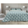 thumbnail image 1 of Blue Mandala Comforter & Sham Bedding Set, Repetitive Abstract Sunflower Interpretation Folkloric Motifs Print, 3 pcs Duvet Set Microfiber Filling Quilt, 5 Sizes, Ivory and Petrol Blue, by Ambesonne, 1 of 4