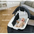 thumbnail image 4 of LINLUX Pack  and Play w/ Bassinet & Changing Table, Baby Playard for Toddler, Newborn Crib Baby Bed,Dark Gray, 4 of 7