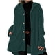 thumbnail image 1 of Chaqueta de Otoño para Mujer con Capucha, Informal, con Botones, Larga, Holgada, de , con Bolsillos. Verde M, 1 of 7