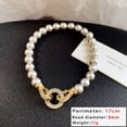 thumbnail image 1 of Ensemble Micro Élégant Français Zircon Boucle Ronde Imitation Perle Collier pour Femmes Bijoux Accessoires Sucrés, 1 of 5