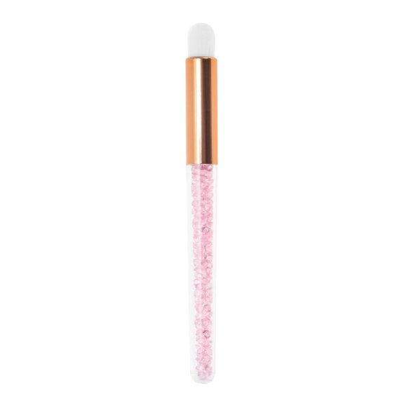 Unique Bargains 1 Pc Rhinestone Nose Brush for Bathroom Pink Plastic Handle Nylon Hair