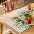 thumbnail image 4 of Placemat Set of 6 Green Leaves Placemats for Dining Table Spring Plants Washable Table Mats for Kitchen and Party Decor Indoor & Outdoor Use, 4 of 8