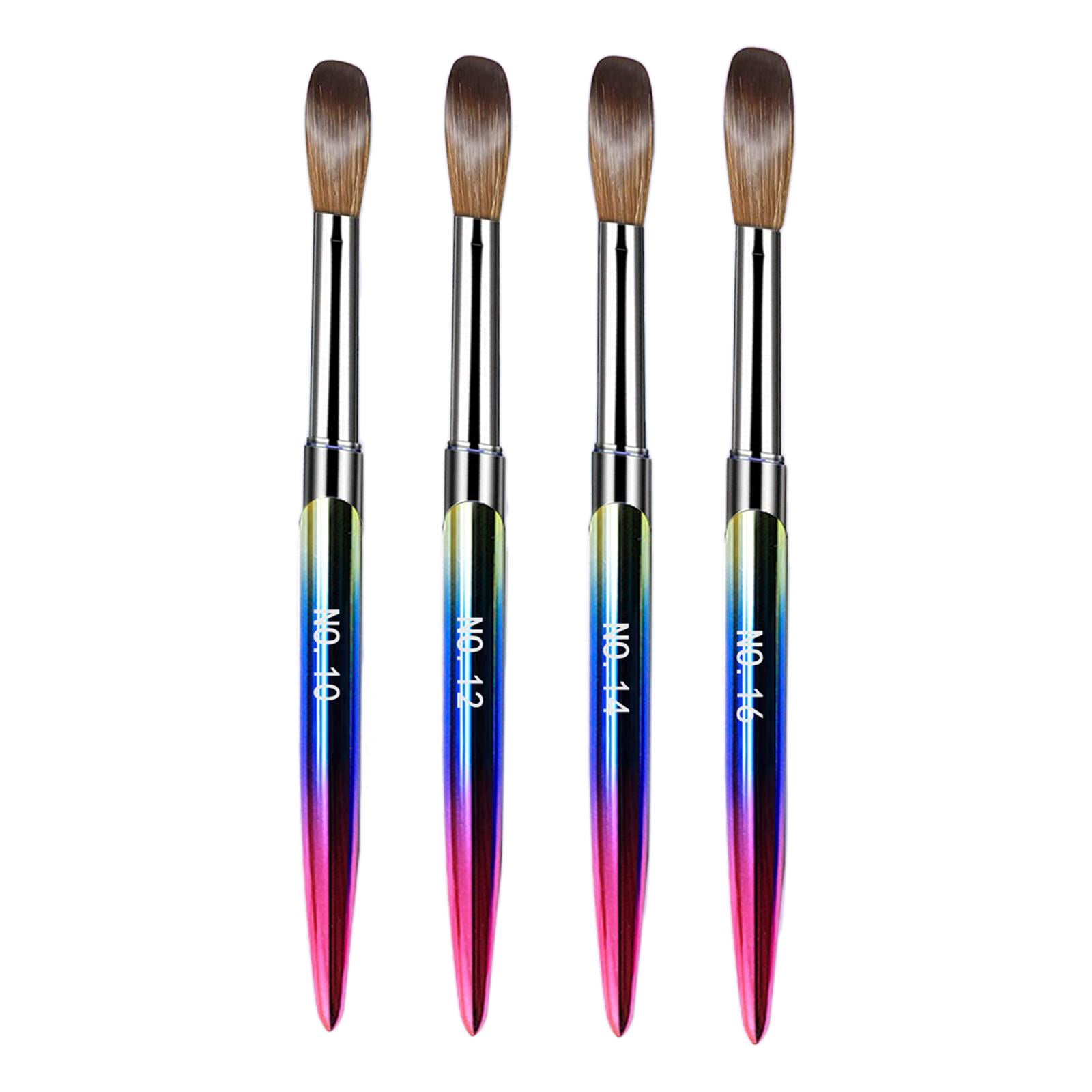 Stgfyxgs 4 Pieces Acrylic Nail Brush Set, Manicure Nail Brushes Practical Professional Beginner Drawing Tools for Nail Carving