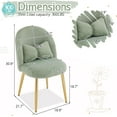 thumbnail image 2 of Wubio Fluffy Girls Vanity Chair with Back & Pillow,Cute Small Cozy Desk Chair No Wheels,Comfy Makeup Ch with Ajustable Gold Legs,for Bedroom,Living Room,Small Space,Green, 2 of 9