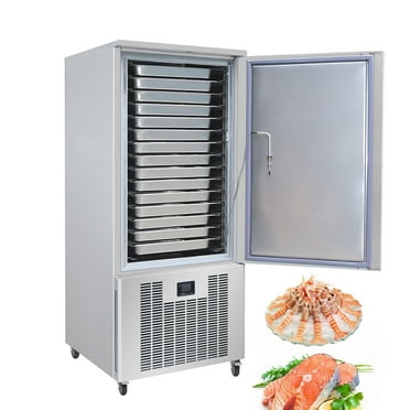 Kolice 220V 60HZ Commercial 15 Trays Blast Chiller & Freezer, Blast Freezer, Chest Freezer, Batch Freezer For Hard Ice Cream, Dumpling, Chicken, Fish, Dessert, Fresh Meat,Cake