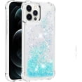 thumbnail image 3 of Compatible with iPhone 12 Pro Max Case Glitter Luxury Cute Love Liquid Quicksand Clear Soft TPU Girls Women Stylish Bumper Shockproof Protective Case for iPhone 12 Pro Max Star Blue YB, 3 of 12