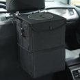 thumbnail image 4 of Car Trash Can with Lid - Hanging Car Trash Bag with Storage Pockets, Portable Foldable Waterproof Car Organizer, 10L Large Capacity Car Trash Can, 4 of 5